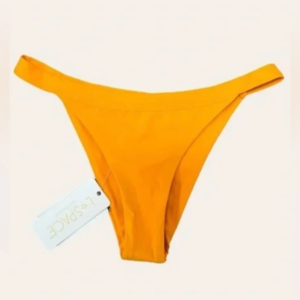 L*Space Mango Avery Top Camdyn Bottom Bikini Bright Orange Summer Swimwear NWT M